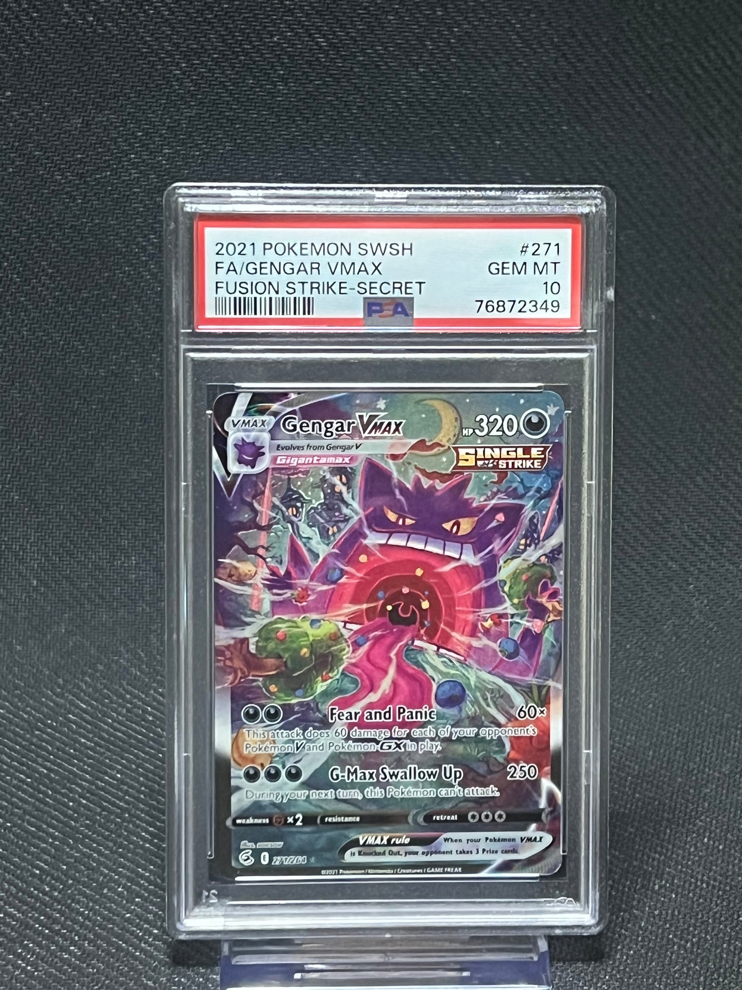 PSA 10 Gengar VMAX, Alt art , Fusion Strike